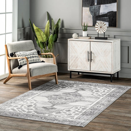 AreaRugs.com Machine Washable Wavaj Nwa1042B Gray Rug - AreaRugs.com - nwa1042b - 812