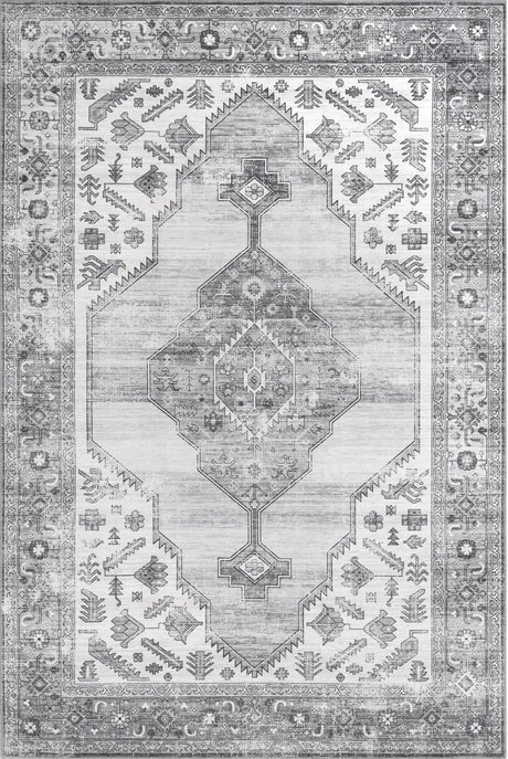 AreaRugs.com Machine Washable Wavaj Nwa1042B Gray Rug - AreaRugs.com - nwa1042b - 812