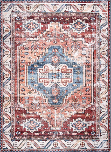 AreaRugs.com Machine Washable Wavaj Nwa1043A Rust Rug.