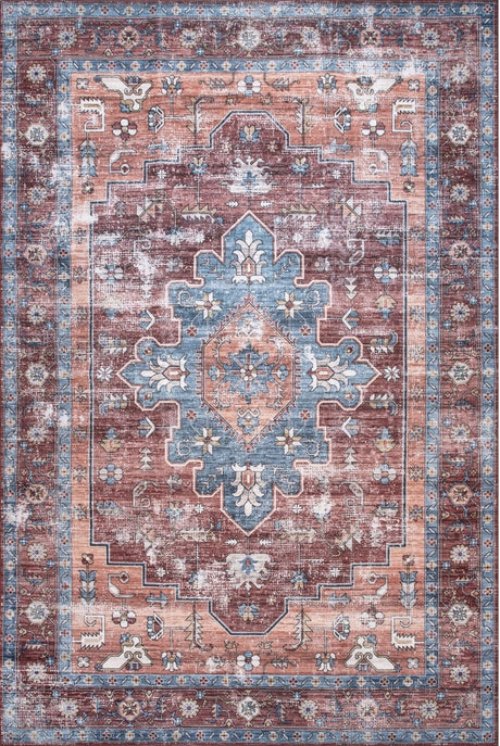 AreaRugs.com Machine Washable Wavaj Nwa1044A Rust Rug.