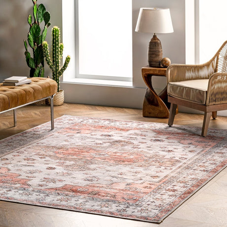 AreaRugs.com Machine Washable Wavaj Nwa1045A Beige Rug.