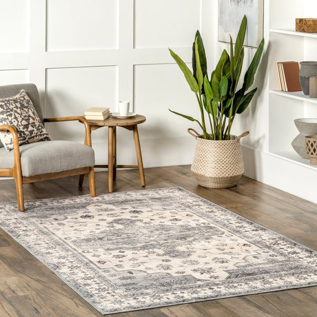 AreaRugs.com Machine Washable Wavaj Nwa1045B Gray Rug - AreaRugs.com - nwa1045b - 812