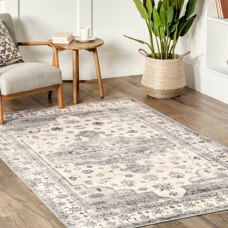 AreaRugs.com Machine Washable Wavaj Nwa1045B Gray Rug - AreaRugs.com - nwa1045b - 812