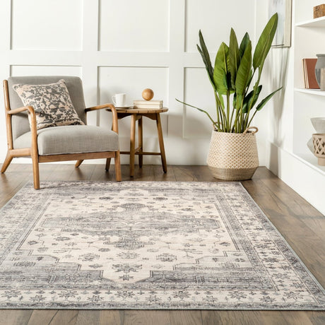 AreaRugs.com Machine Washable Wavaj Nwa1045B Gray Rug - AreaRugs.com - nwa1045b - 812