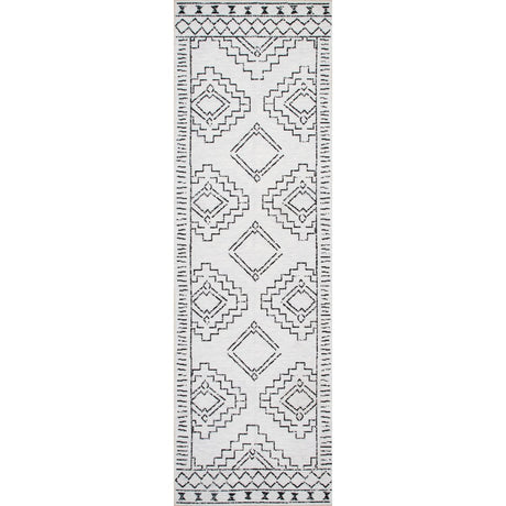 AreaRugs.com Machine Washable Wavaj Nwa1048A White Rug.