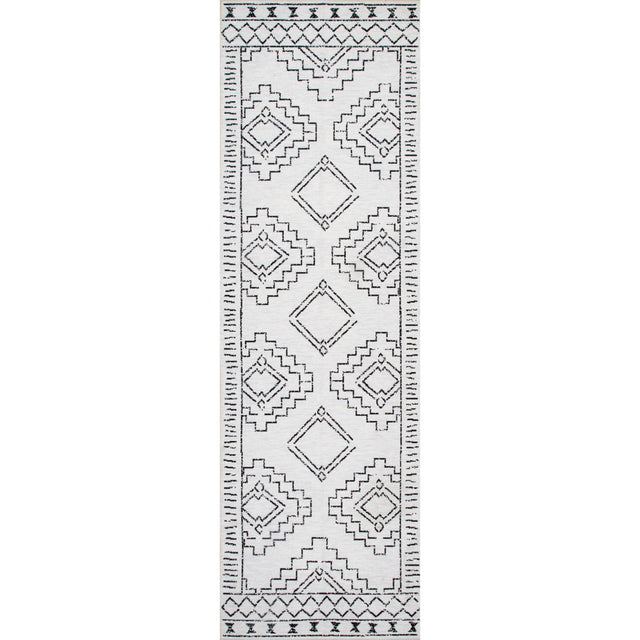 AreaRugs.com Machine Washable Wavaj Nwa1048A White Rug.