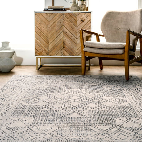 AreaRugs.com Machine Washable Wavaj Nwa1054A Light Gray Rug.