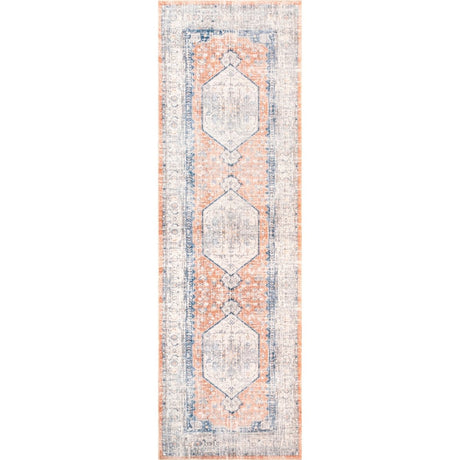 AreaRugs.com Machine Washable Wavaj Nwa1057B Peach Rug.