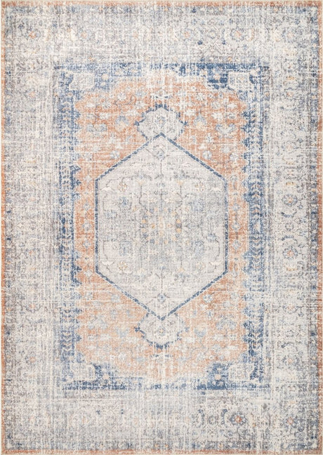 AreaRugs.com Machine Washable Wavaj Nwa1057B Peach Rug.