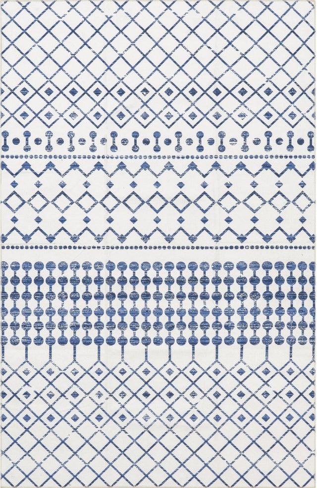 AreaRugs.com Machine Washable Wavaj Nwa1058A Blue Rug.