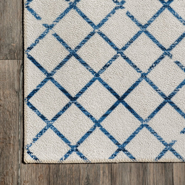 AreaRugs.com Machine Washable Wavaj Nwa1058A Blue Rug.