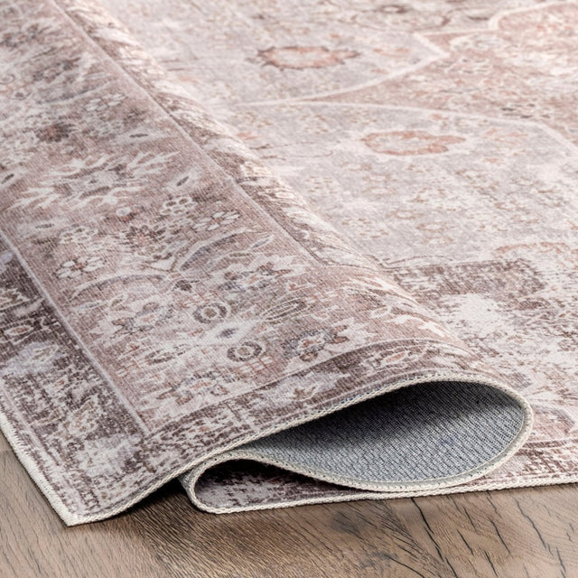 AreaRugs.com Machine Washable Wavaj Nwa1066A Beige Rug.