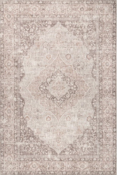 AreaRugs.com Machine Washable Wavaj Nwa1066A Beige Rug - AreaRugs.com - nwa1066a - 812