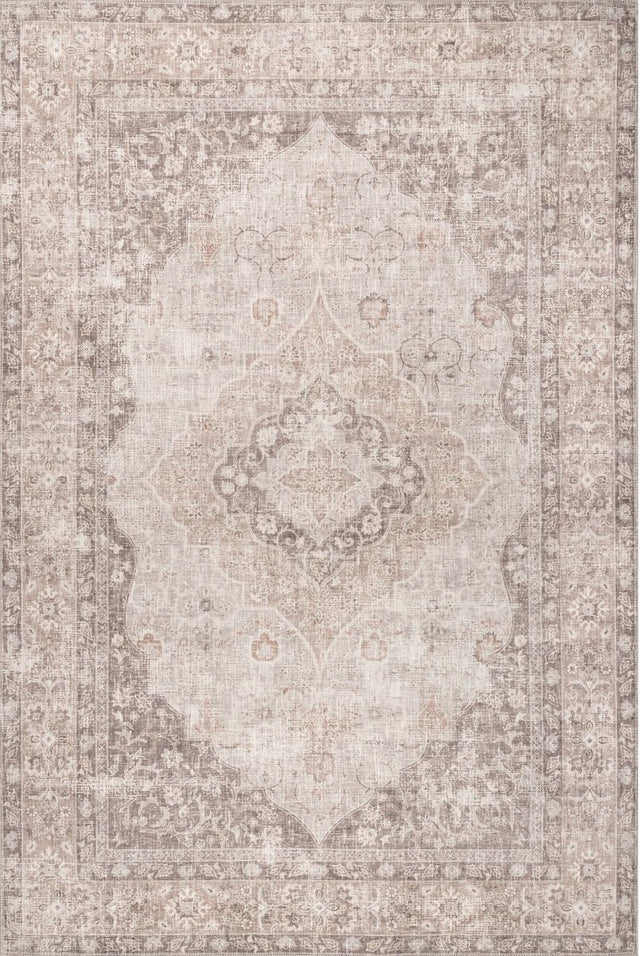 AreaRugs.com Machine Washable Wavaj Nwa1066A Beige Rug.