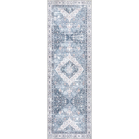 AreaRugs.com Machine Washable Wavaj Nwa1066B Blue Rug - AreaRugs.com - nwa1066b - 812