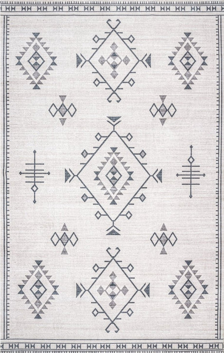 AreaRugs.com Machine Washable Wavaj Nwa1069A Cream Rug - AreaRugs.com - nwa1069a - 610