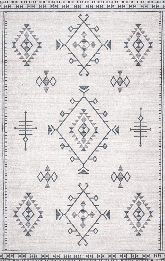 AreaRugs.com Machine Washable Wavaj Nwa1069A Cream Rug.