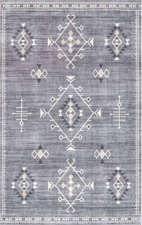 AreaRugs.com Machine Washable Wavaj Nwa1069B Gray Rug - AreaRugs.com - nwa1069b - 610