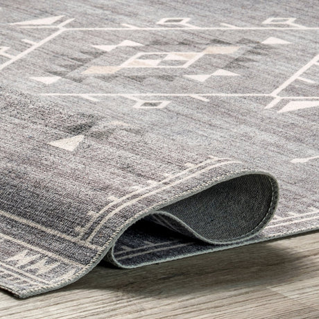 AreaRugs.com Machine Washable Wavaj Nwa1069B Gray Rug - AreaRugs.com - nwa1069b - 610