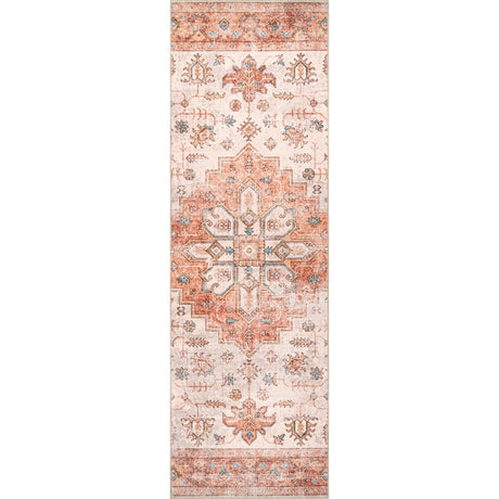 AreaRugs.com Machine Washable Wavaj Nwa1070A Peach Rug - AreaRugs.com - nwa1070a - 610