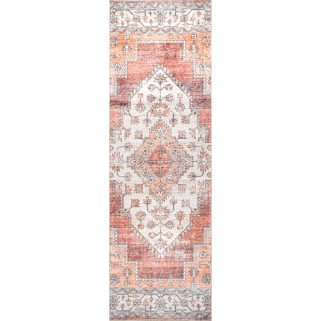 AreaRugs.com Machine Washable Wavaj Nwa1072B Rust Rug - AreaRugs.com - nwa1072b - 610