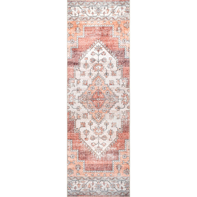 AreaRugs.com Machine Washable Wavaj Nwa1072B Rust Rug.