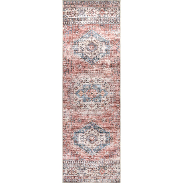 AreaRugs.com Machine Washable Wavaj Nwa1073A Peach Rug.