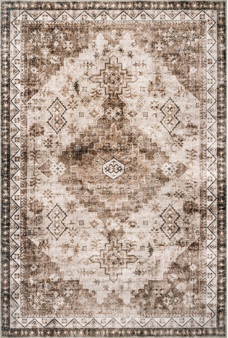 AreaRugs.com Machine Washable Wavaj Nwa1074A Beige Rug - AreaRugs.com - nwa1074a - 610