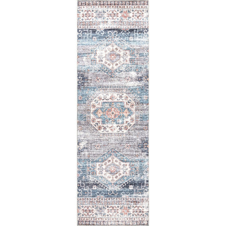 AreaRugs.com Machine Washable Wavaj Nwa1075A Blue Rug - AreaRugs.com - nwa1075a - 610