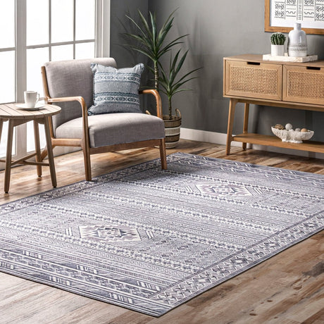 AreaRugs.com Machine Washable Wavaj Nwa1076A Gray Rug - AreaRugs.com - nwa1076a - 610