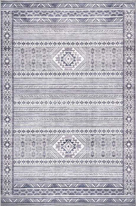 AreaRugs.com Machine Washable Wavaj Nwa1076A Gray Rug - AreaRugs.com - nwa1076a - 610