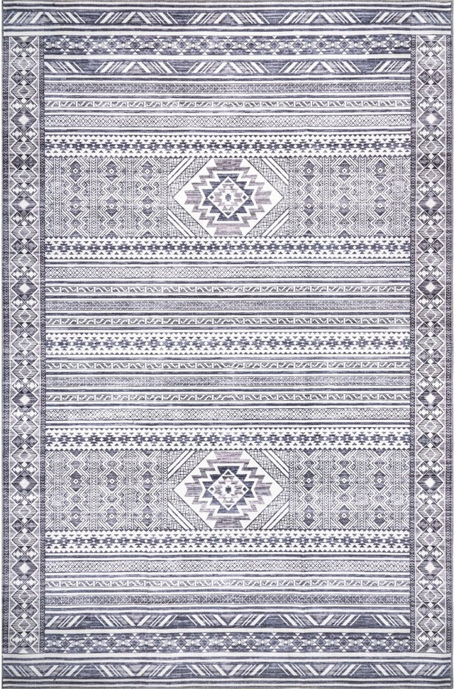 AreaRugs.com Machine Washable Wavaj Nwa1076A Gray Rug.