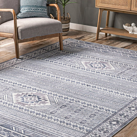 AreaRugs.com Machine Washable Wavaj Nwa1076A Gray Rug - AreaRugs.com - nwa1076a - 610