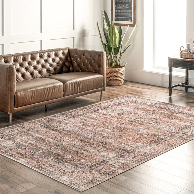 AreaRugs.com Machine Washable Wavaj Nwa1078A Beige Rug.