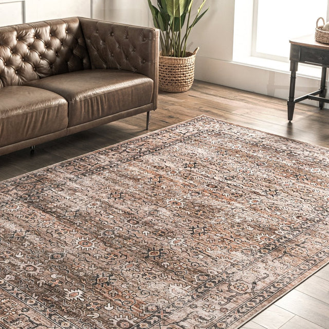 AreaRugs.com Machine Washable Wavaj Nwa1078A Beige Rug.