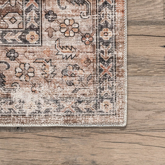 AreaRugs.com Machine Washable Wavaj Nwa1078A Beige Rug.