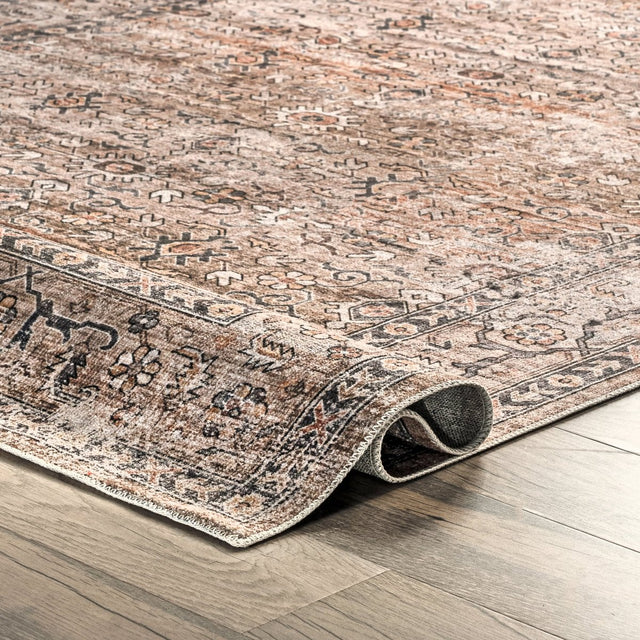 AreaRugs.com Machine Washable Wavaj Nwa1078A Beige Rug.