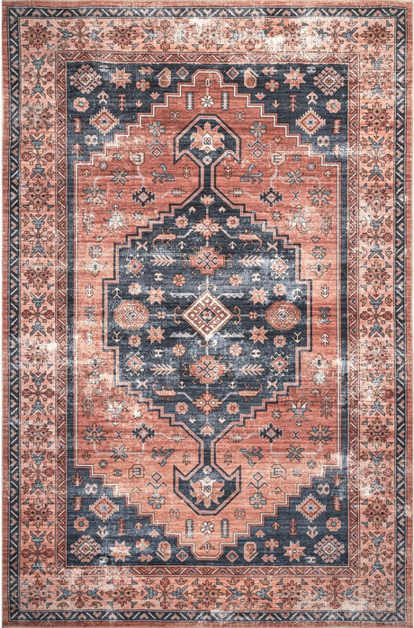 AreaRugs.com Machine Washable Wavaj Nwa1080A Rust Rug - AreaRugs.com - nwa1080a - 610