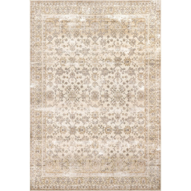 AreaRugs.com Machine Washable Wavaj Nwa1081A Beige Rug.