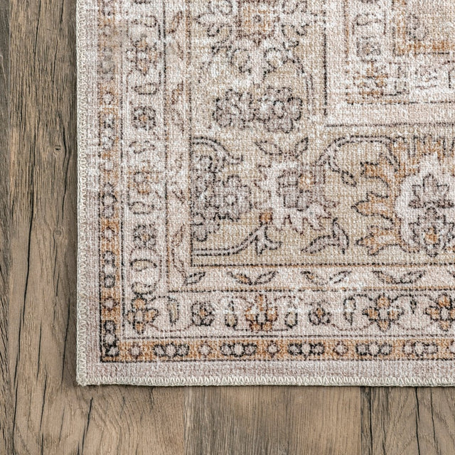 AreaRugs.com Machine Washable Wavaj Nwa1081A Beige Rug.