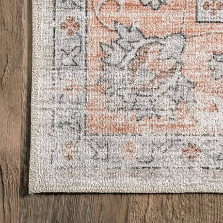 AreaRugs.com Machine Washable Wavaj Nwa1082A Peach Rug - AreaRugs.com - nwa1082a - 1016