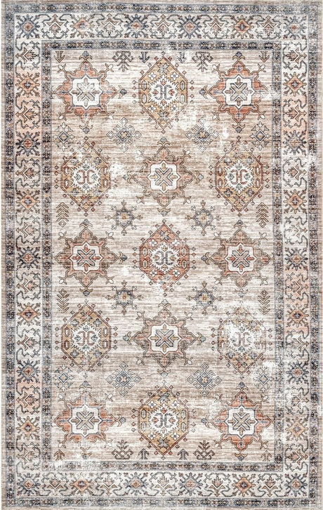 AreaRugs.com Machine Washable Wavaj Nwa1083A Beige Rug - AreaRugs.com - nwa1083a - 610