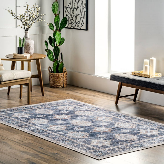 AreaRugs.com Machine Washable Wavaj Nwa1083B Gray Rug.