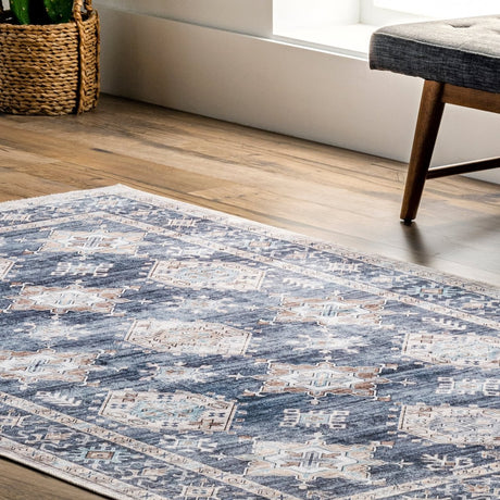 AreaRugs.com Machine Washable Wavaj Nwa1083B Gray Rug - AreaRugs.com - nwa1083b - 610