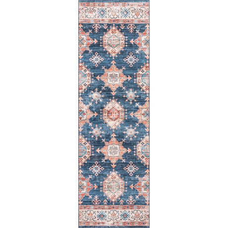 AreaRugs.com Machine Washable Wavaj Nwa1083C Navy Rug - AreaRugs.com - nwa1083c - 610