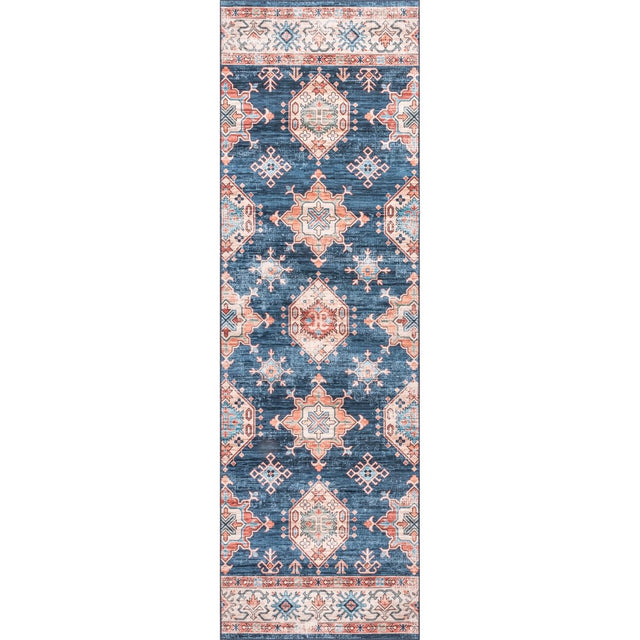 AreaRugs.com Machine Washable Wavaj Nwa1083C Navy Rug.