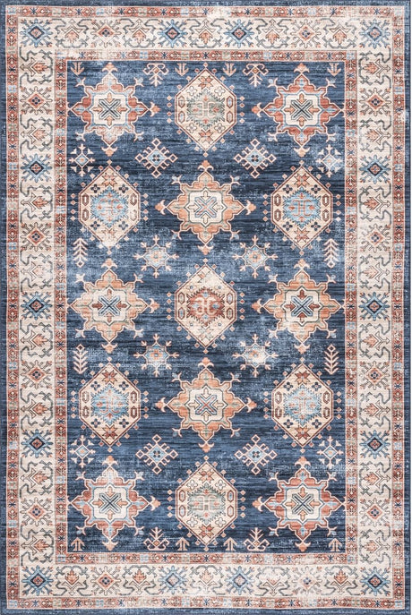 AreaRugs.com Machine Washable Wavaj Nwa1083C Navy Rug - AreaRugs.com - nwa1083c - 610