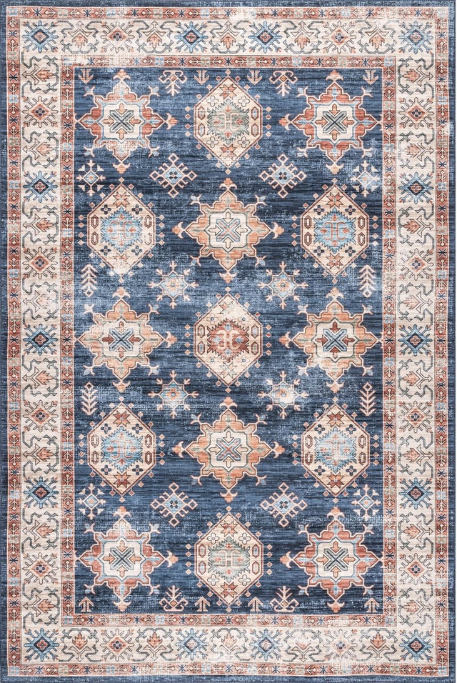 AreaRugs.com Machine Washable Wavaj Nwa1083C Navy Rug.