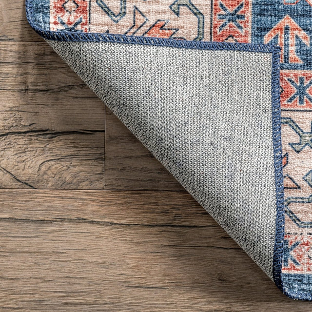 AreaRugs.com Machine Washable Wavaj Nwa1083C Navy Rug.