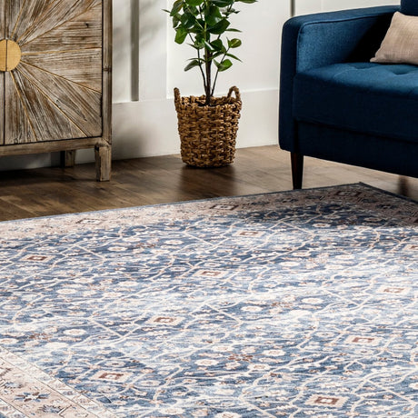 AreaRugs.com Machine Washable Wavaj Nwa1084A Blue Rug - AreaRugs.com - nwa1084a - 812